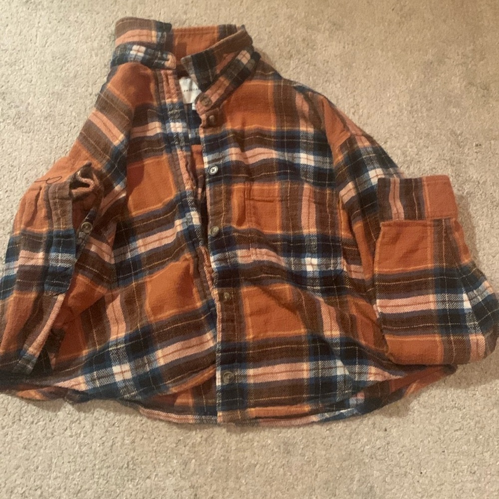American eagle cropped flannel